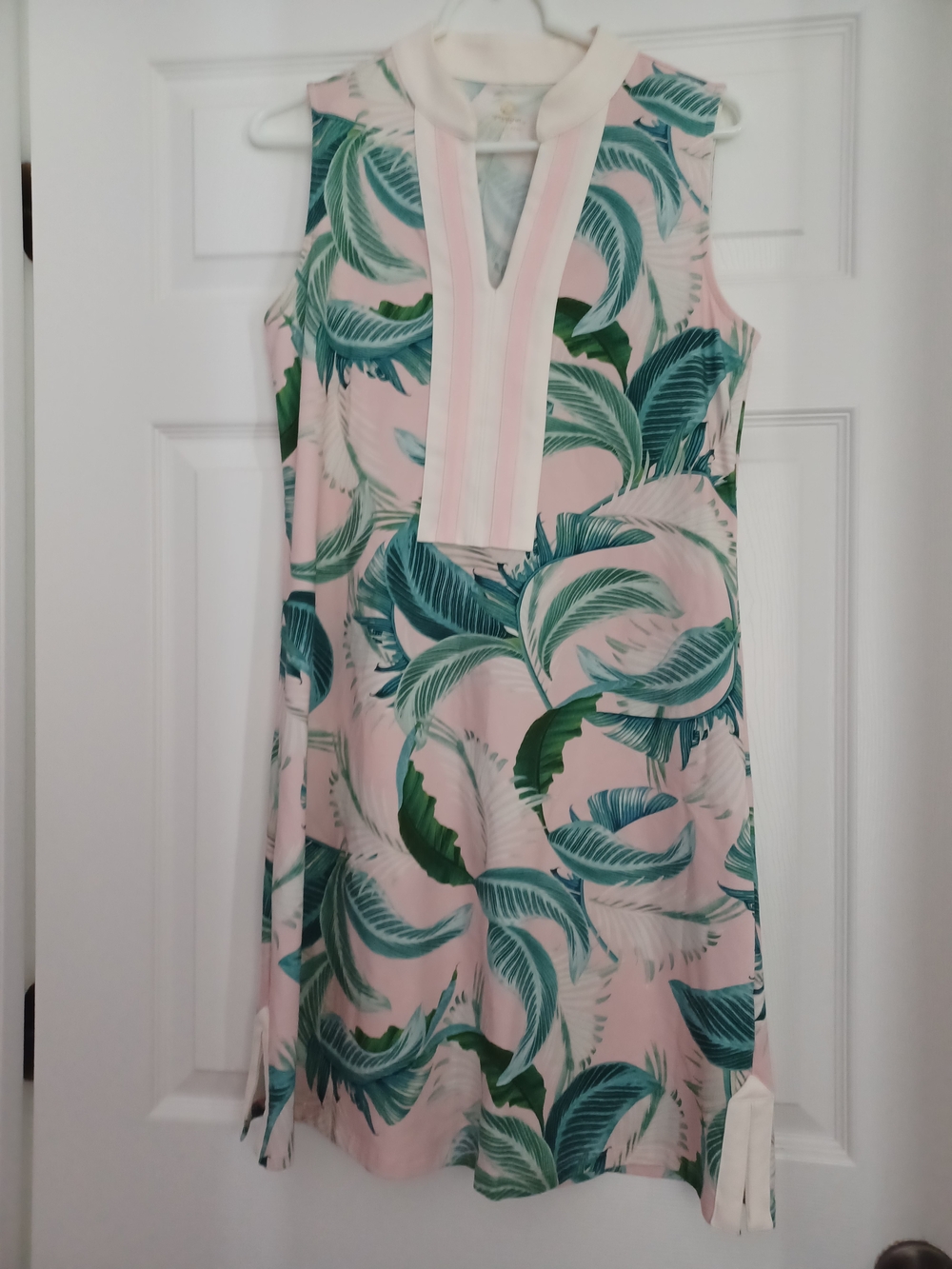 Spartina Womens Size M Pale Pink and Teal Printed Sleeveless Dress
